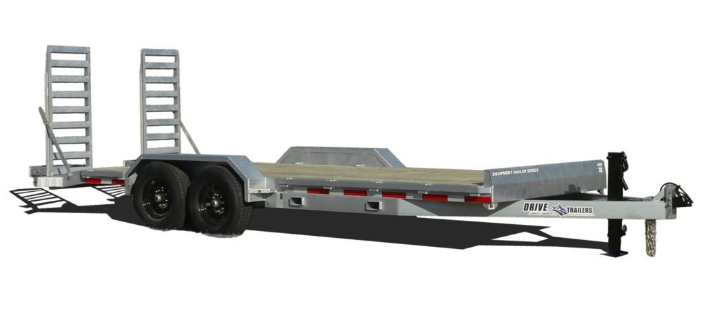 Galvanized steel equipment hauler.
