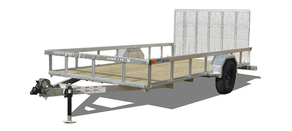 Galvanized Single Utility Trailer shown with Black Rims