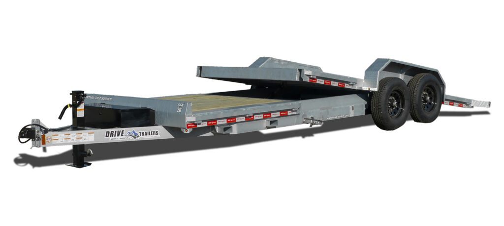 Close-up of the galvanized finish on a Partial Tilt Series trailer